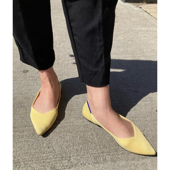 Rothy's The Point Ballet Flats Shoes Women's Size 8.5 Yellow Slip On - Picture 2 of 9